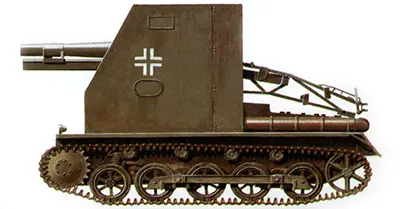 15 cm sIG 33 self-propelled infantry gun mounted on a Panzer I Ausf B chassis