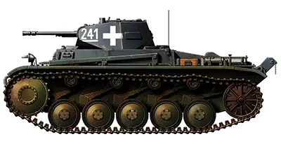 Panzerkampfwagen II Ausf C light tank used by German Panzer divisions in early World War 2 campaigns