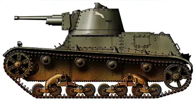 Polish PZInż 7TP-jw light tank with 37 mm Bofors gun, 1939