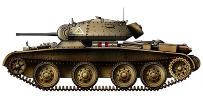 A13 Mk III Covenanter British cruiser tank armed with a QF 2-pounder gun, 1940