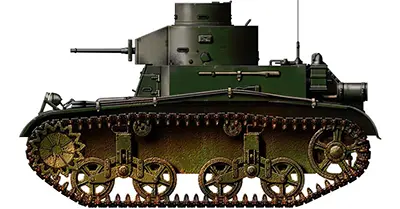 M2A1 Light Tank developed by the United States in the 1930s