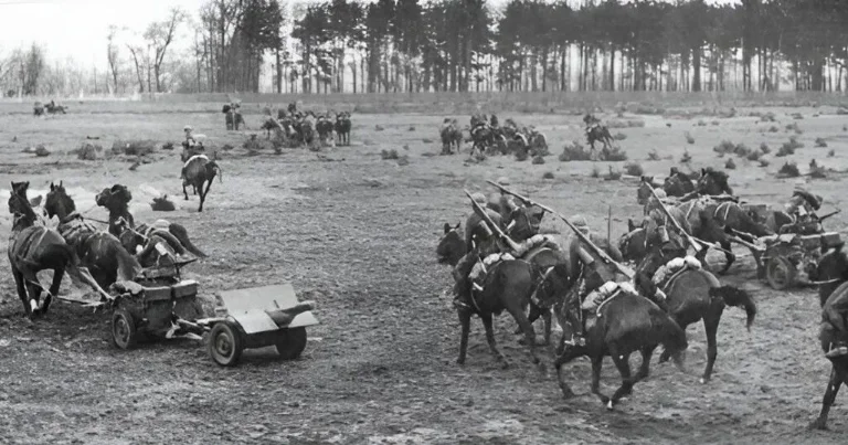 Polish cavalry units advancing during the Battle of the Bzura, September 1939