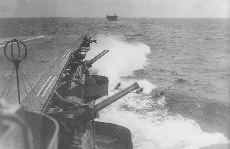 Imperial Japanese Navy aircraft carriers in heavy seas, 1941